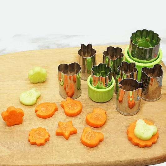 8 in 1 Stainless Steel Biscuit Mold Set Printing Vegetable Fruit Cutting Embossing Mold-Reluova