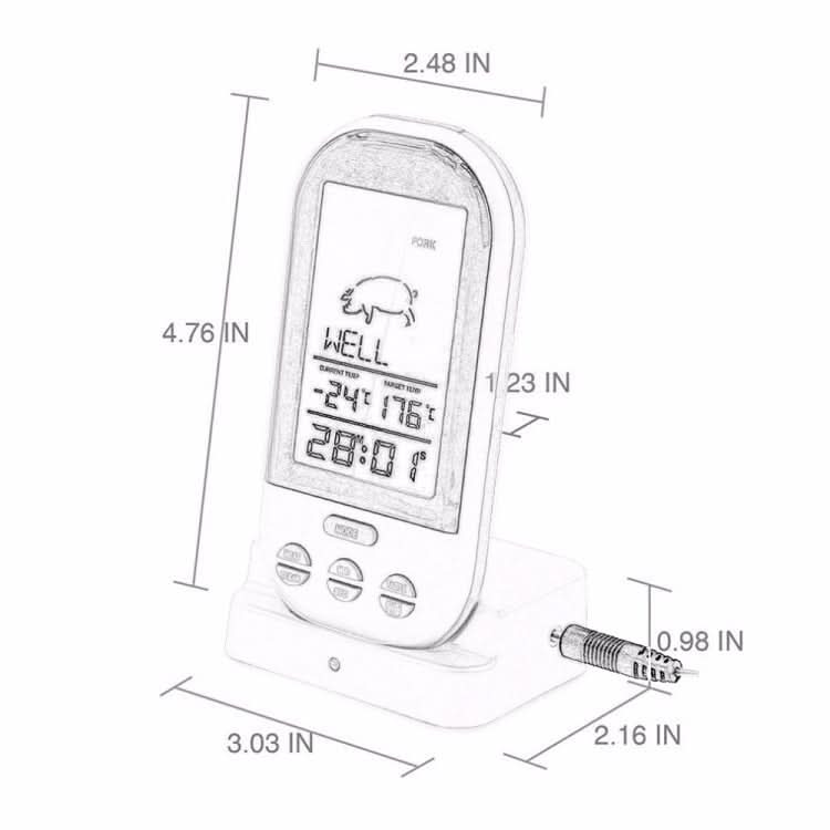 Wireless Digital LCD Display BBQ Thermometer Kitchen Digital Probe Thermometer Barbecue Temperature Tool Reluova