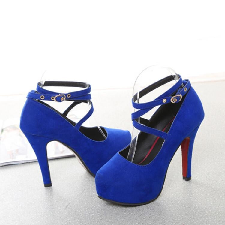 Women Shoes Round Toe Stiletto High Heels Reluova