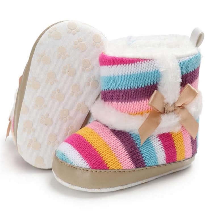 Baby Shoes Hight Heel Warm Fluff Winter Velvet Indoor Cotton Anti-slip Soft Boots Reluova