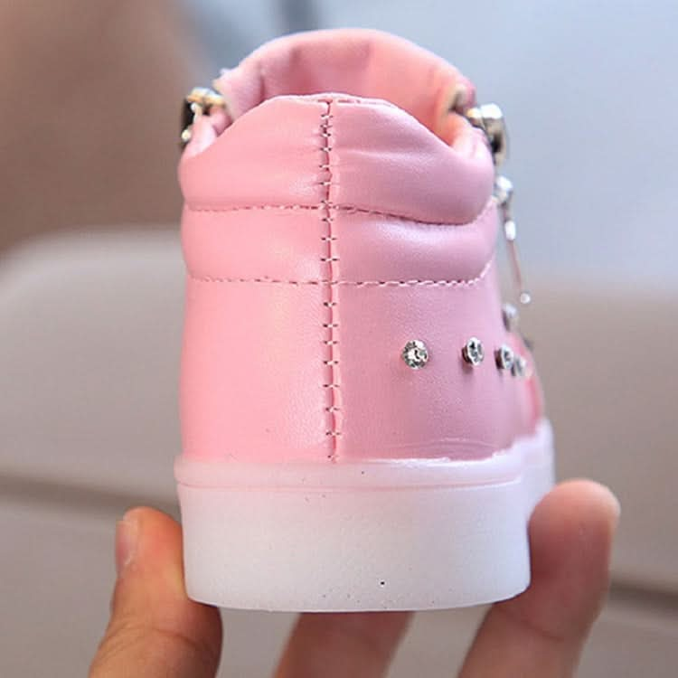 Kids Shoes Baby Infant Girls Eyelash Crystal Bowknot LED Luminous Boots Shoes Sneakers, Series 2 Reluova