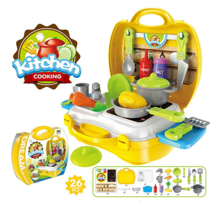 Children Simulation Kitchen Tableware Tool Set Cosmetics Pretend Play House Suitcase Toy