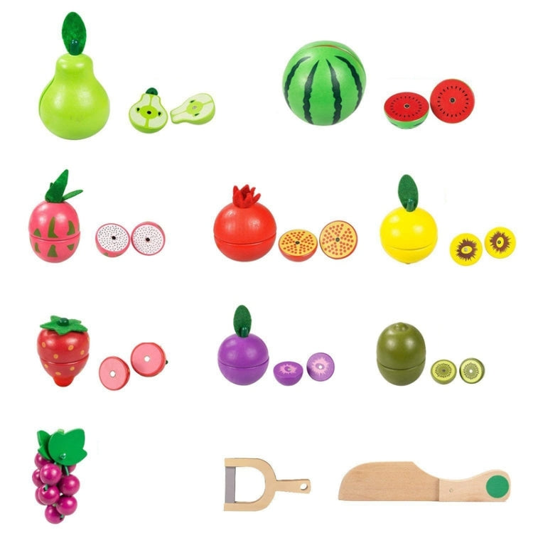 Children Wooden Magnetic Cut fruit and Vegetables Baby Cut Music Play House Kitchen Toys Reluova