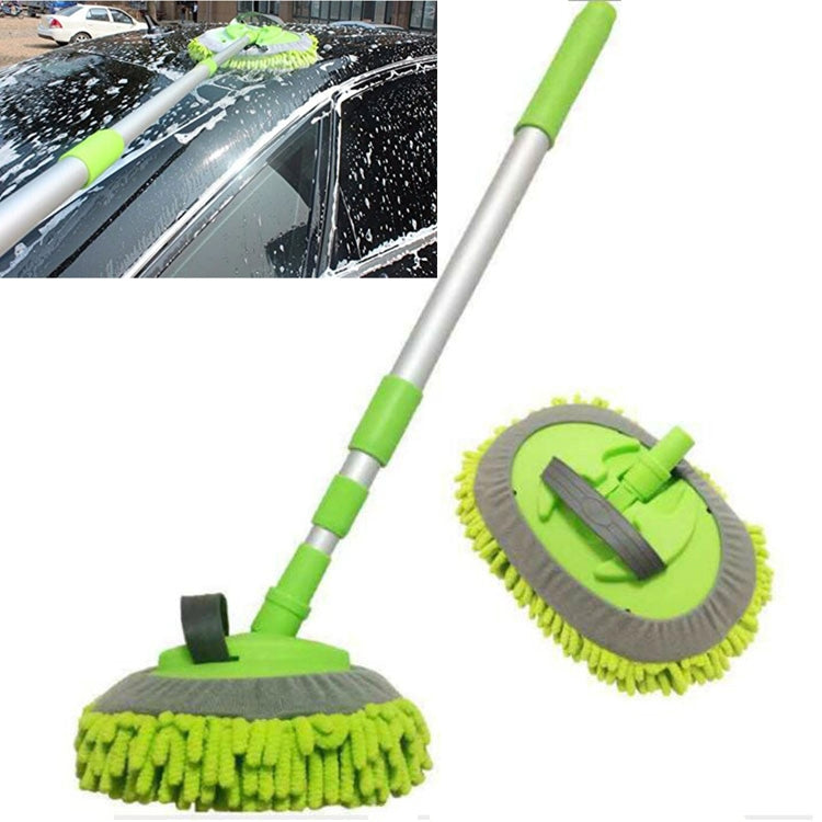 2 PCS Aluminum Alloy Three-section Telescopic Rod Car Wash Cleaning Brush Dusting Tool Dust Mop-Reluova