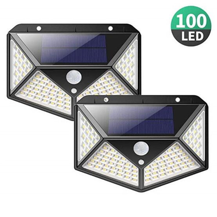 100 LEDs Outdoor Patio Solar Induction Wall Light Adjustable Balcony Garden Lighting Small Street Light