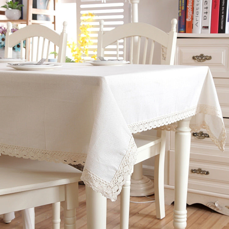 Linen Cotton Thicken Tablecloth Hem Splice Washable Coffee Dinner Table Cloth for Wedding Banquet My Store