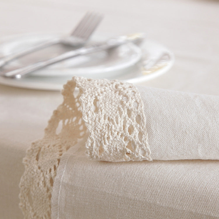 Linen Cotton Thicken Tablecloth Hem Splice Washable Coffee Dinner Table Cloth for Wedding Banquet My Store