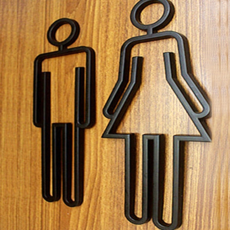 2 PCS Acrylic Toilet Symbol Adhesive Backed Bathroom Toilet Door Sign for Hotel-Reluova