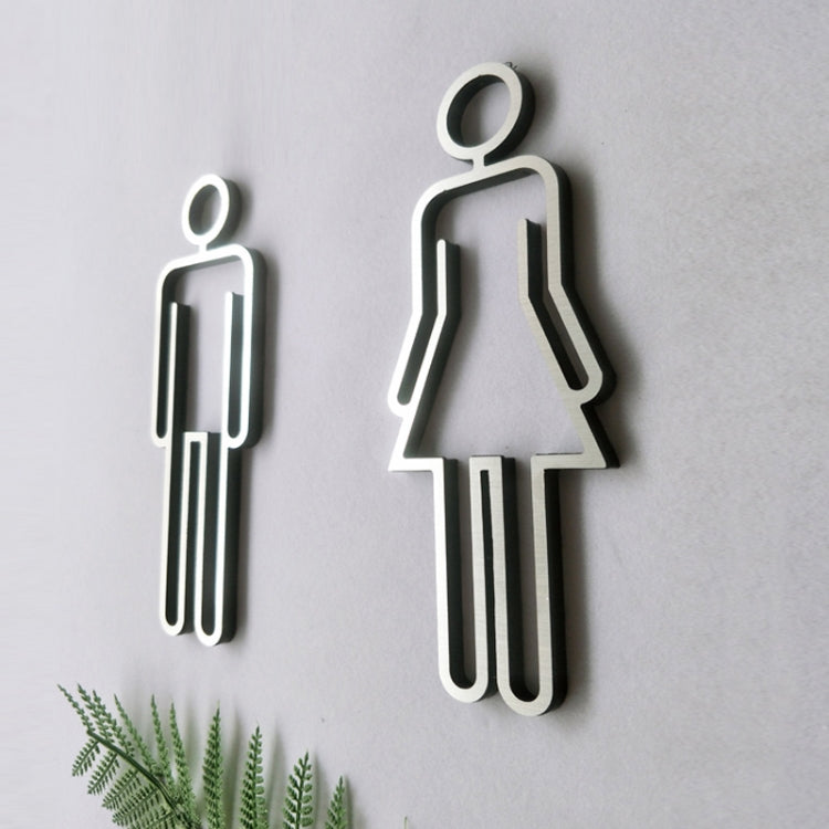 2 PCS Acrylic Toilet Symbol Adhesive Backed Bathroom Toilet Door Sign for Hotel-Reluova