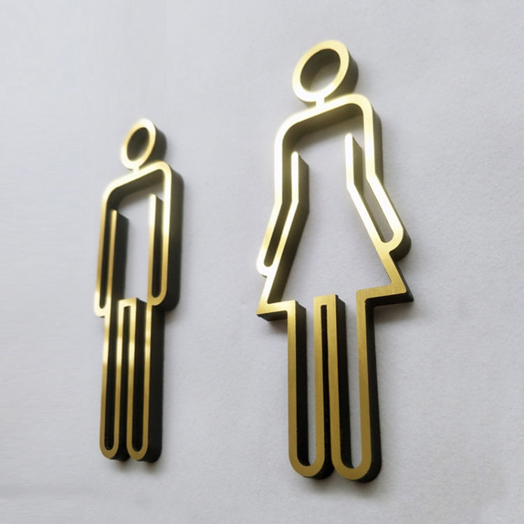 2 PCS Acrylic Toilet Symbol Adhesive Backed Bathroom Toilet Door Sign for Hotel-Reluova