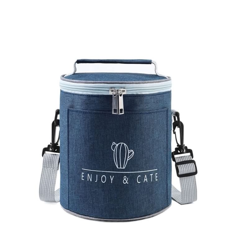 Round Lunch Bag Insulated Lunch Box Foldable & Portable Lunch Tote - Reluova