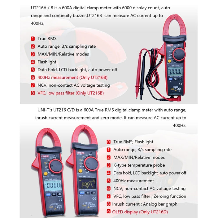 600A Digital Clamp Meter AC DC Voltage Detector Reluova