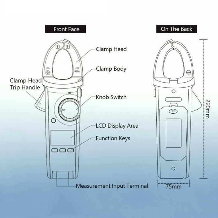 Digital Clamp Meter AC DC Voltage Detector