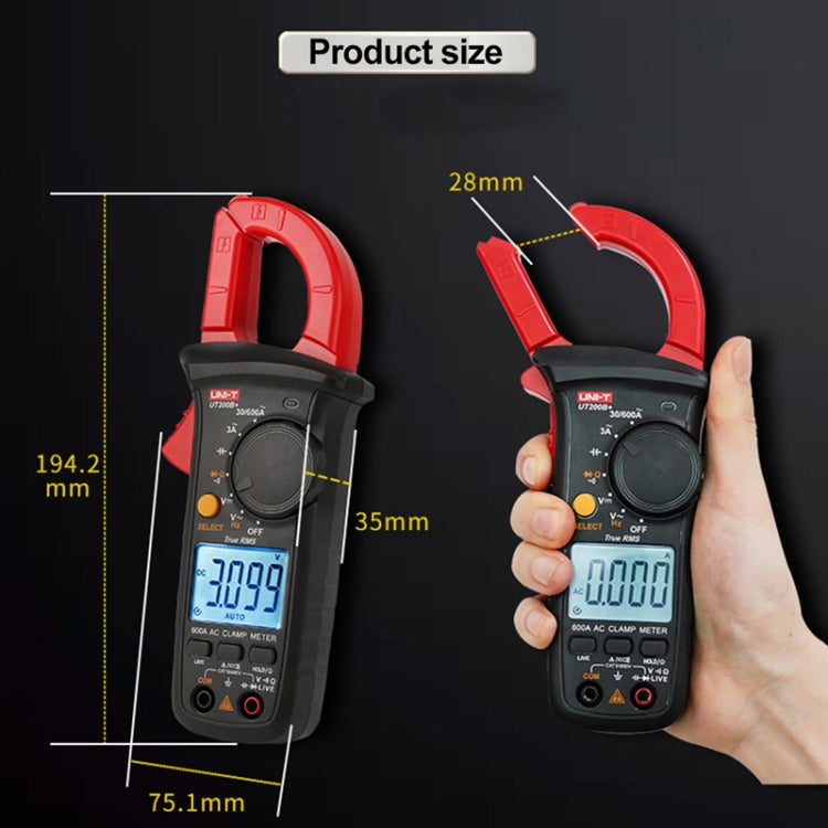 Digital Clamp Multimeter AC/DC Voltage Detector Frequency Resistance Tester Reluova