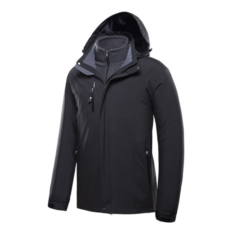 Men Outdoor Waterproof Jacket With Detachable Inner Warm Fleece for Camping Travel, Series 1 Reluova