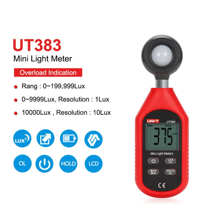 200,000 LUX Digital Luxmeter Luminance Light Meter With LCD Backlit Display