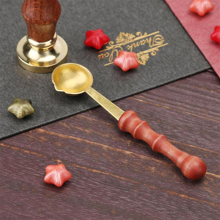 Retro Seal Fire Paint Seal Spoon Wooden Melting Wax Dedicated Measuring Spoon