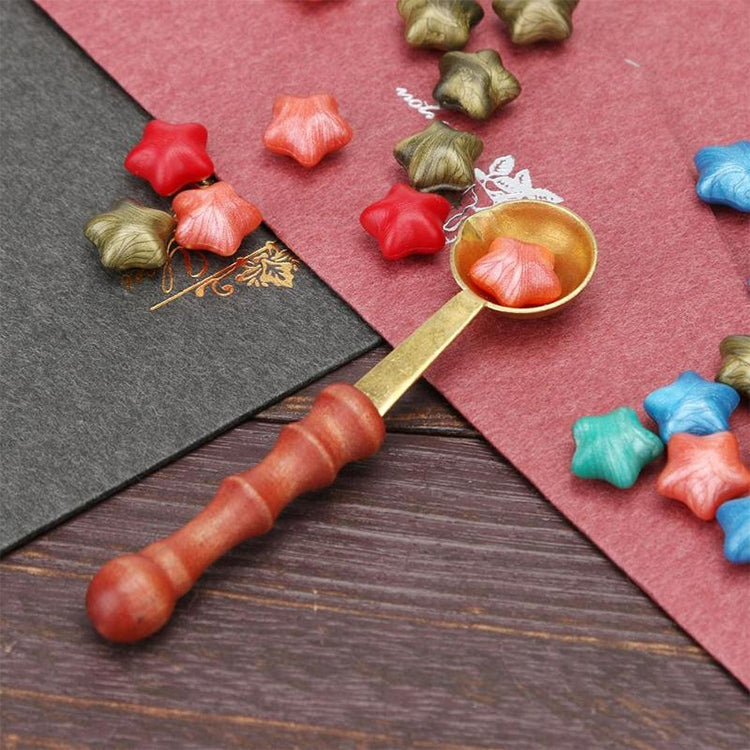 Retro Seal Fire Paint Seal Spoon Wooden Melting Wax Dedicated Measuring Spoon