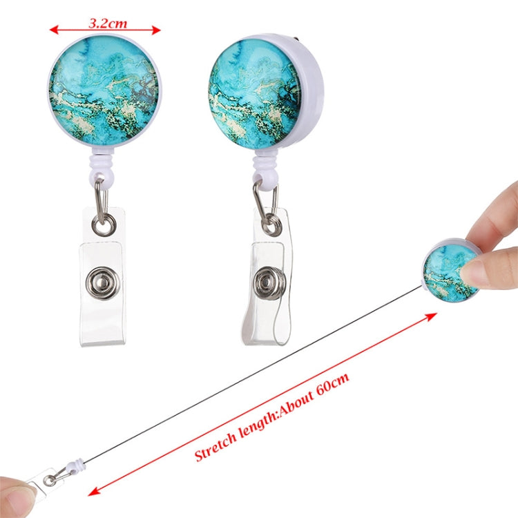 2 PCS Night Starry Sky Marble Crack Puller Retractable Buckle Lanyard Business Key Buckle Card Holder-Reluova