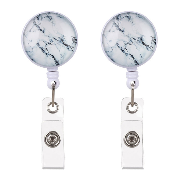 2 PCS Night Starry Sky Marble Crack Puller Retractable Buckle Lanyard Business Key Buckle Card Holder-Reluova