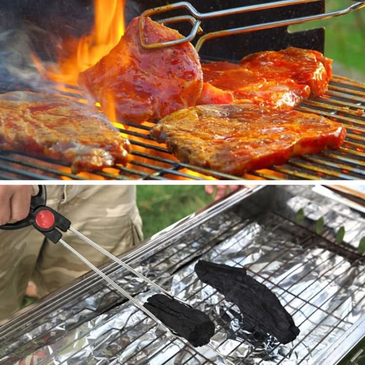 Stainless Steel Plastic Handle Barbecue Tongs Food Clip Barbecue Tools - Reluova