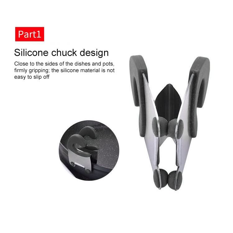 Stainless Steel Plastic Pan Edge Clamp Anti-Scald Rubber Bracket Kitchen Gadgets - Reluova