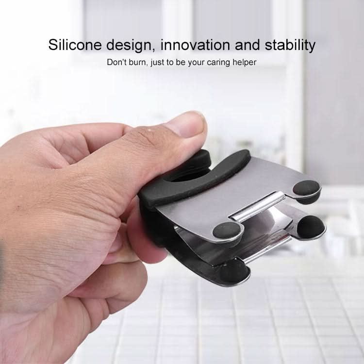 Stainless Steel Plastic Pan Edge Clamp Anti-Scald Rubber Bracket Kitchen Gadgets - Reluova