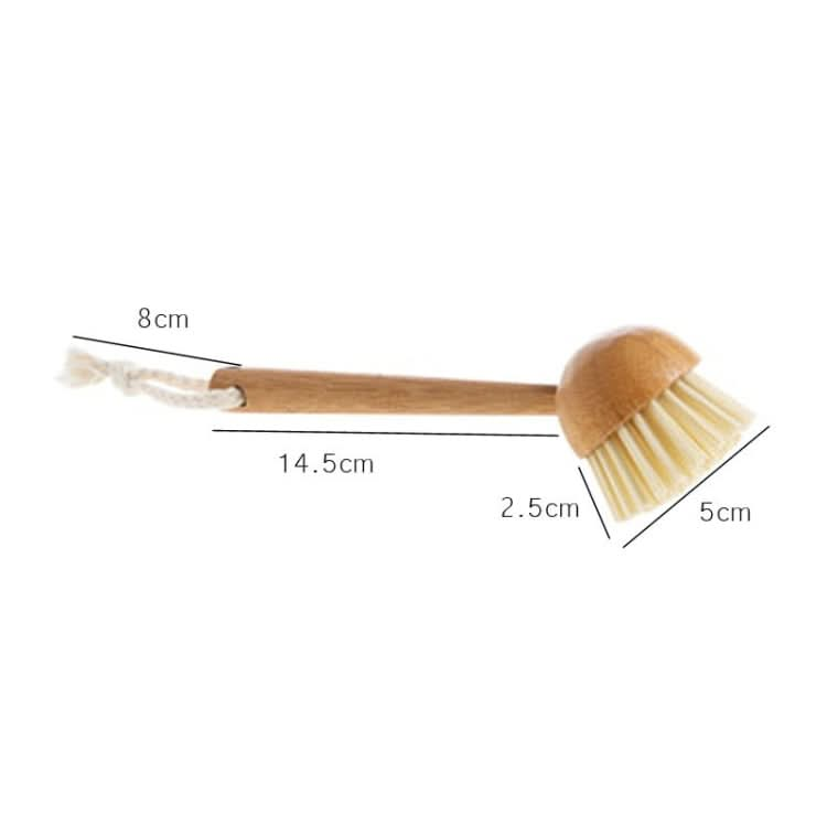 Home Kitchen Wooden Non-sticky Oil Washing Pot Brush Long Handle Dish Brush - Reluova