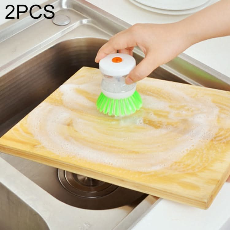 2 PCS Kitchen Washing Utensils Pot Dish Brush With Washing Up Liquid Soap Dispenser, Random Color Delivery-Reluova