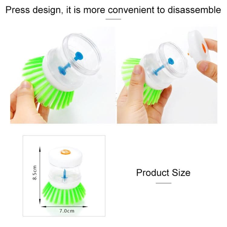 2 PCS Kitchen Washing Utensils Pot Dish Brush With Washing Up Liquid Soap Dispenser, Random Color Delivery-Reluova