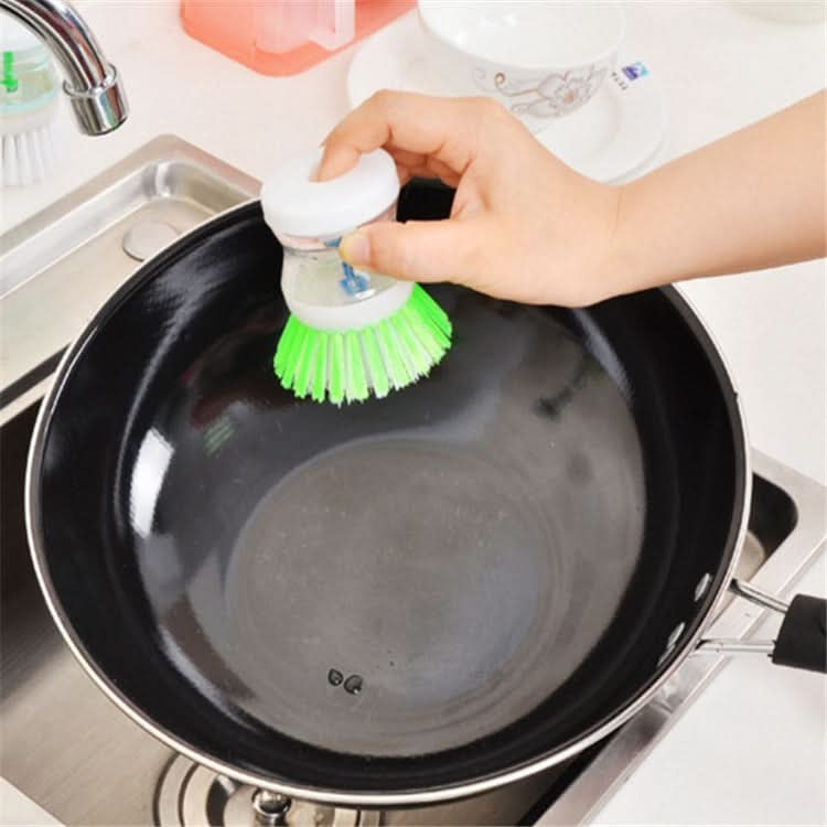 2 PCS Kitchen Washing Utensils Pot Dish Brush With Washing Up Liquid Soap Dispenser, Random Color Delivery-Reluova