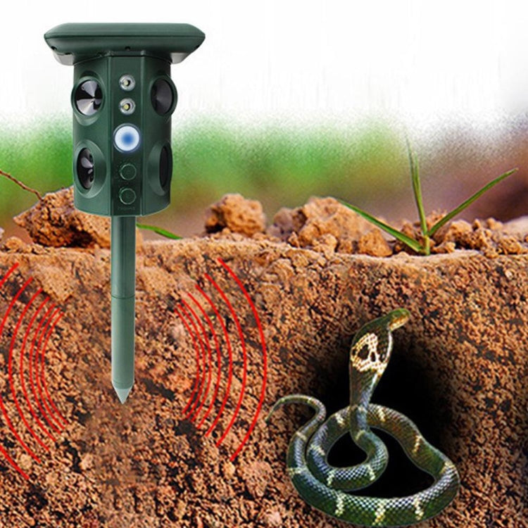 Outdoor Solar Animal Repeller Ultrasonic Vibration Multi-functional Snake Repeller My Store