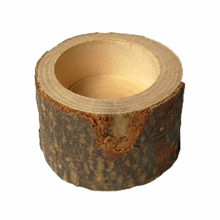 3 PCS Mini Natural Log Round Home Office Garden Decoration Succulent Plant Pot Candle Holder Small Bonsai Home Decoration My Store