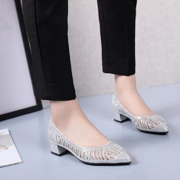 Women Shoes Hollow Rhinestone Pumps