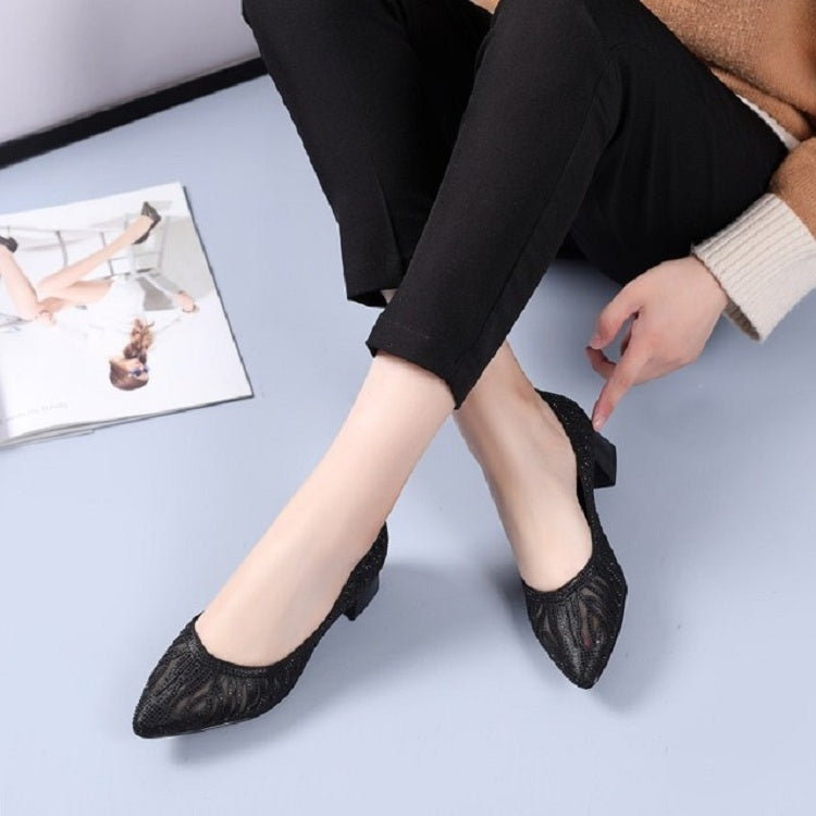 Women Shoes Hollow Rhinestone Pumps