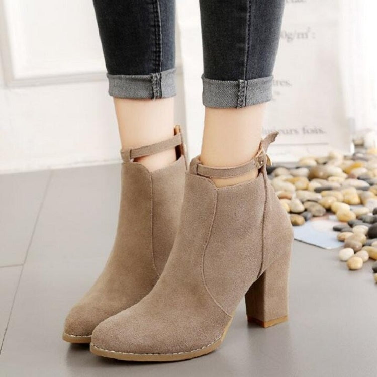 Women Shoes Suede Boots Pointed High Heels Reluova