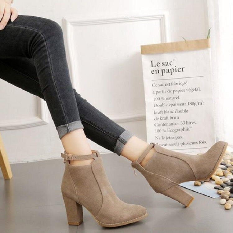 Women Shoes Suede Boots Pointed High Heels