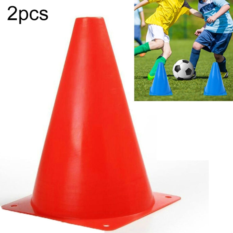 2 PCS Football Obstacle Sign Tube Thickening Road Block Cone without Hole, Size: 18 x 14cm