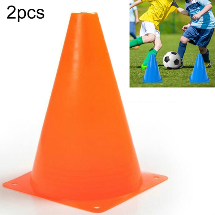 2 PCS Football Obstacle Sign Tube Thickening Road Block Cone without Hole, Size: 18 x 14cm-Reluova