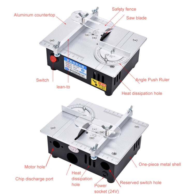 S3  96W Liftable Table Mini Table Saw Aluminum Cutting Machine,Spec: