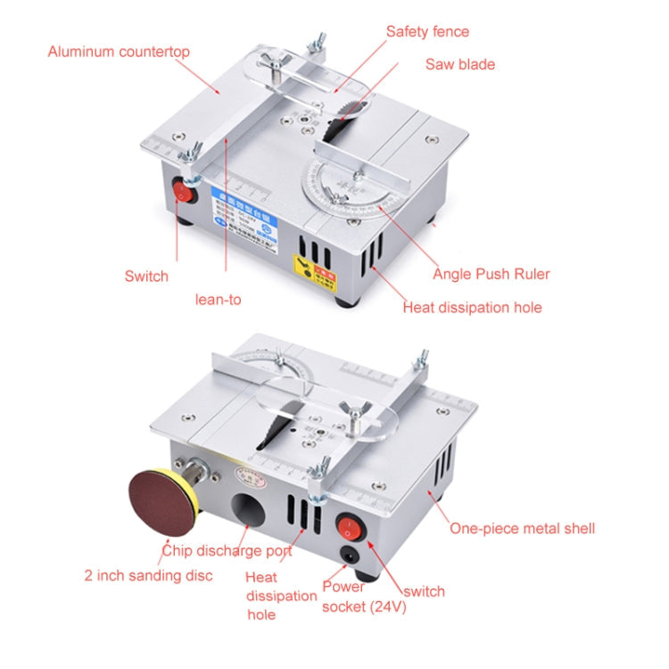 S6  96W Multifunctional Model Desktop Mini Table Saw Cutter,Spec: