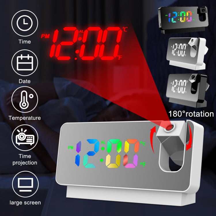 S282 Colorful Font Mute Electronic Digital Clock Mirror Projection Alarm Clock My Store