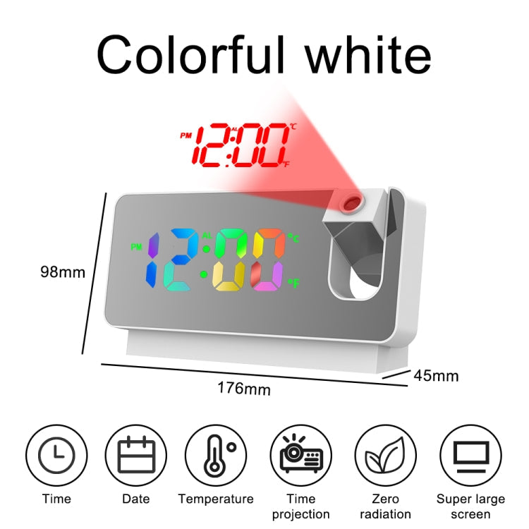 S282 Colorful Font Mute Electronic Digital Clock Mirror Projection Alarm Clock My Store