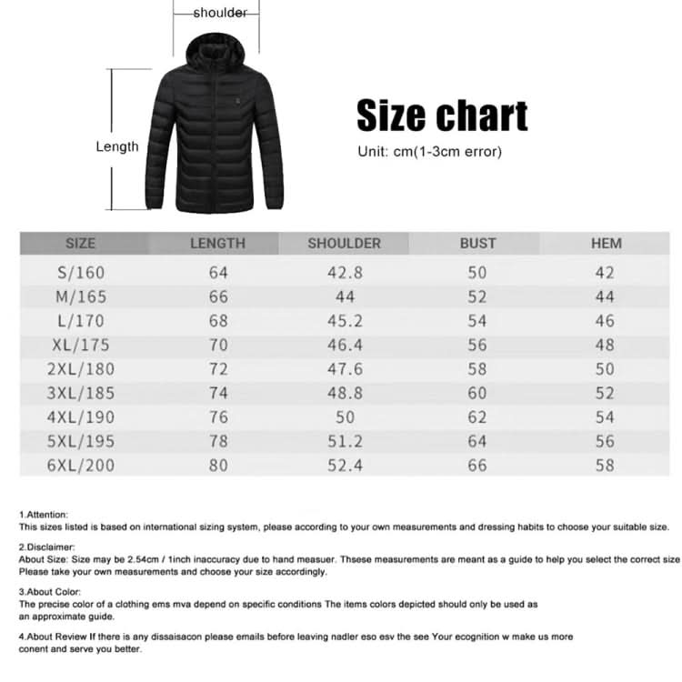 USB Winter Electric Heated Jacket Warm Thermal Jacket Reluova