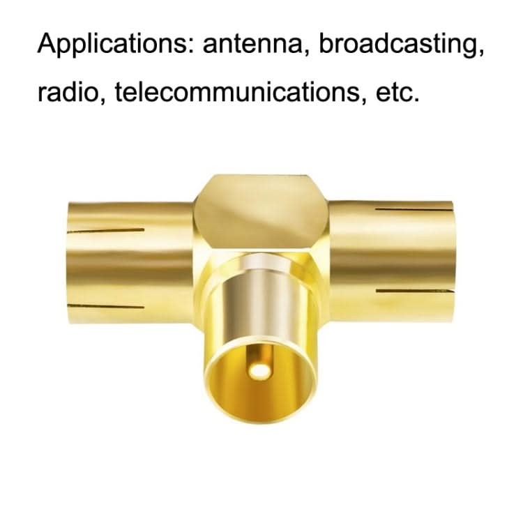 TV Male to 2x Female Aerial Antenna Plug Connector Coaxial Cable Adapter Reluova