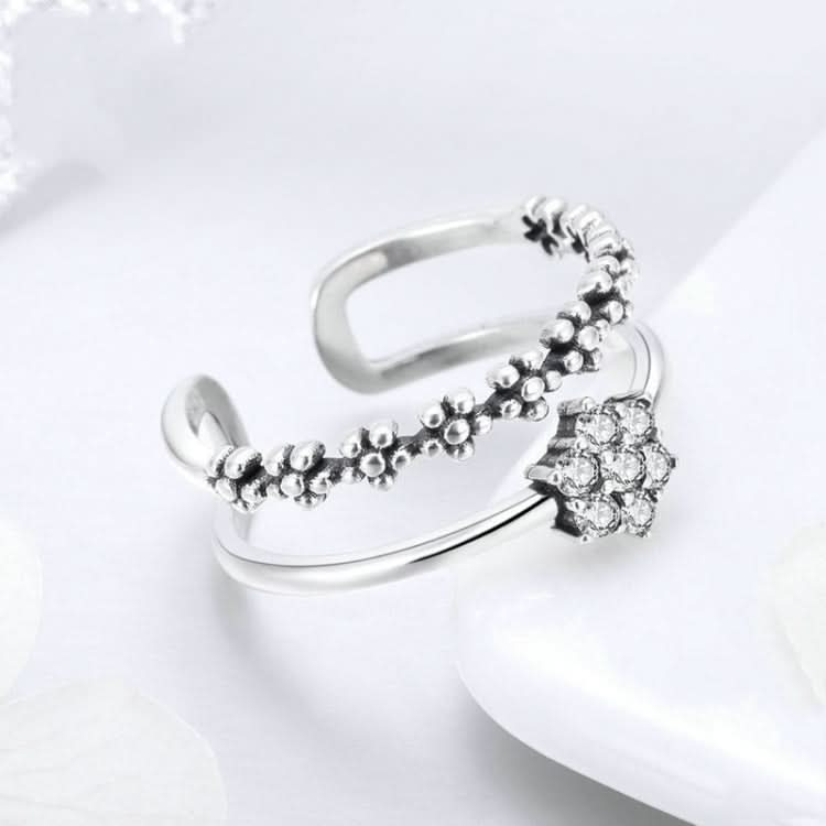 Zircon Open Ladies Ring S925 Sterling Silver Ring