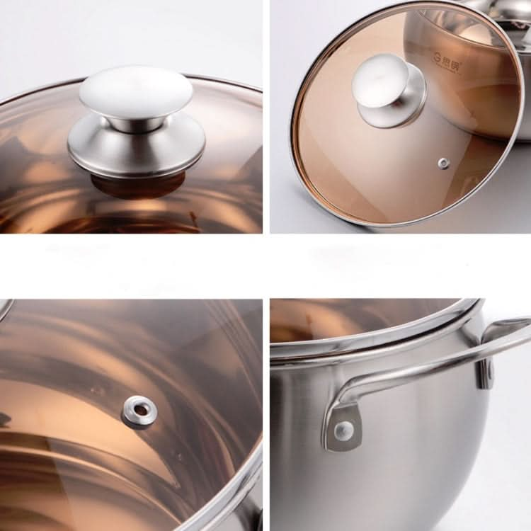 Si Gang 24CM Stainless Steel Drum-shaped Large-capacity Extra Thick Soup Pot Reluova