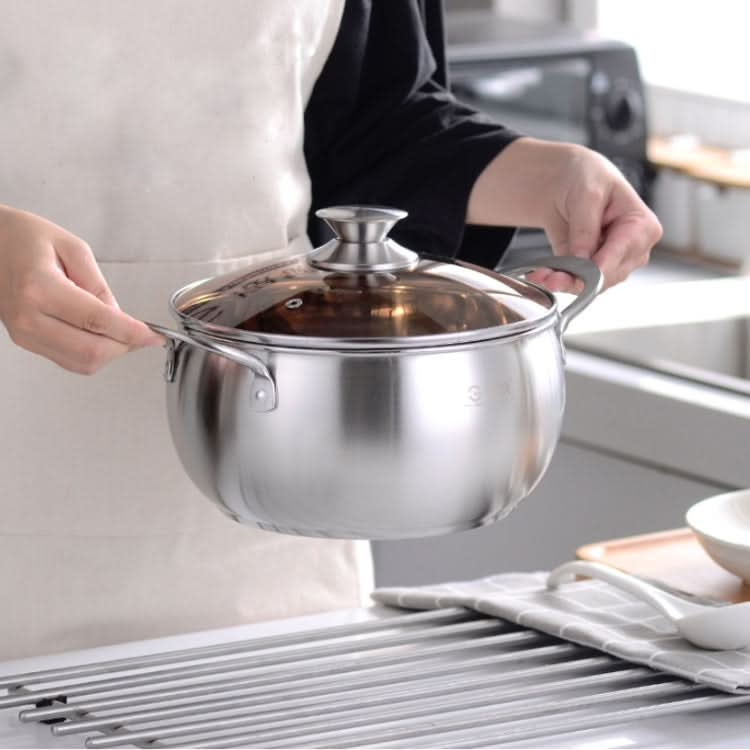 Si Gang 24CM Stainless Steel Drum-shaped Large-capacity Extra Thick Soup Pot Reluova