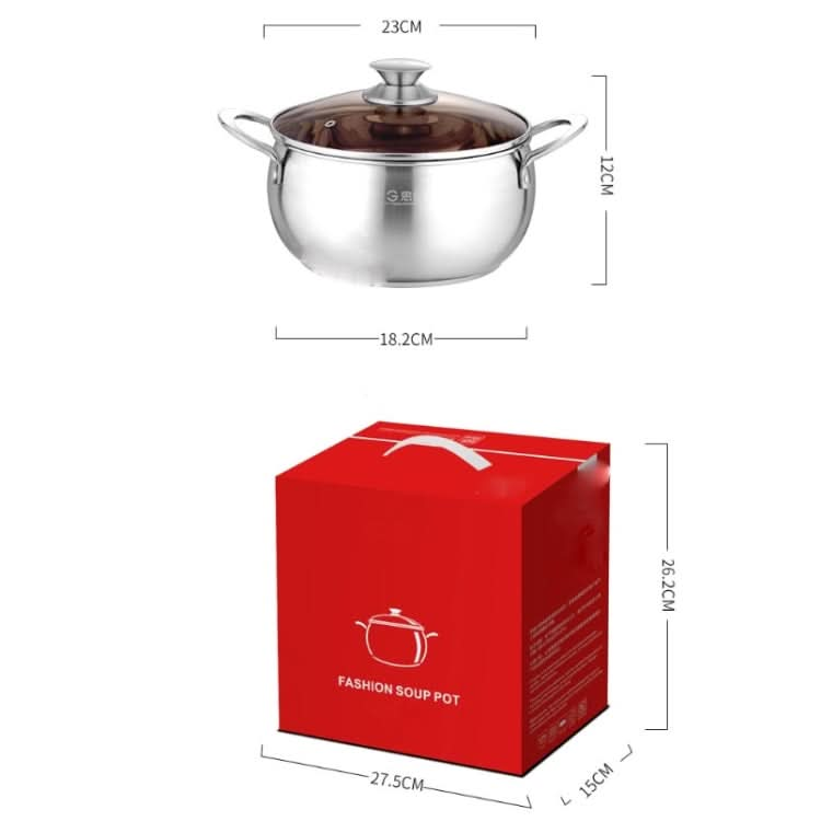 Si Gang 24CM Stainless Steel Drum-shaped Large-capacity Extra Thick Soup Pot Reluova