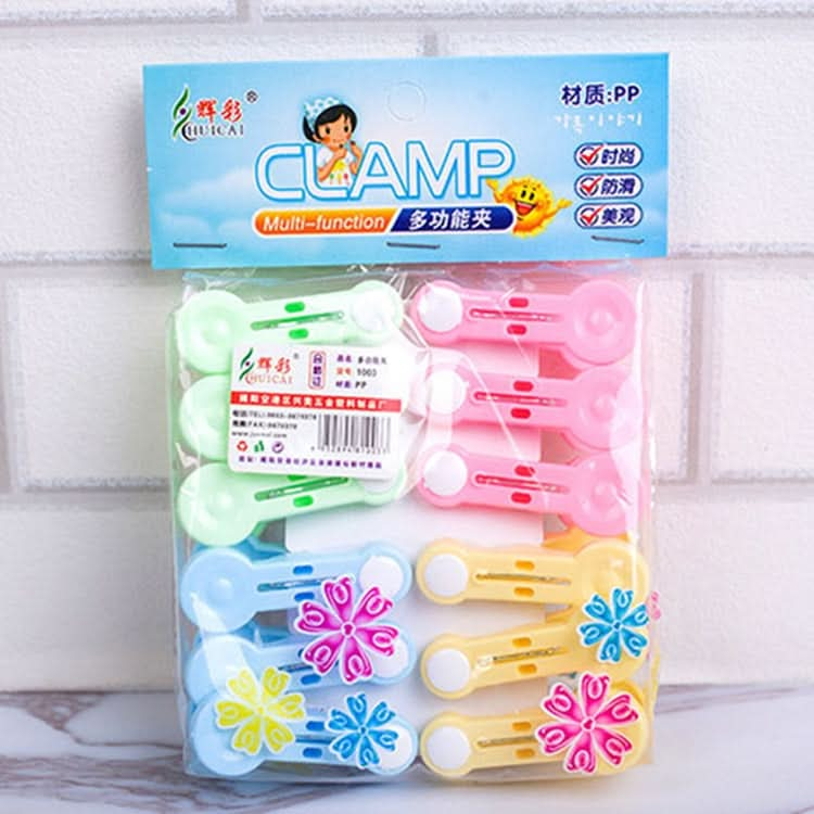 12 PCS Mixed-color Household Multifunctional Plastic Sock Clip Clothes Underwear Drying Clip